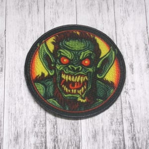 Demon Monster Patch Iron-on Applique for Jacket, Clothing, Backpack, Tote Bag, Vest, horror comic, evil creature, 70s horror, hell beast