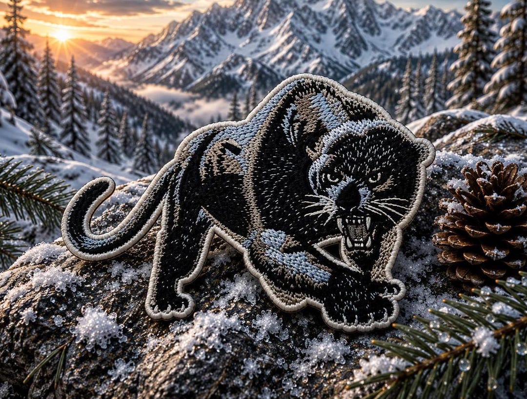 Black Panther Patch Embroidered Iron-on Applique for Jacket