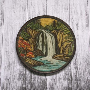 Waterfall Patch Iron-on/Sew-on Applique for Vest Jacket Bag Clothing Backpack, Decorative, Travel Souvenir, Nature, Seek Adventure, River