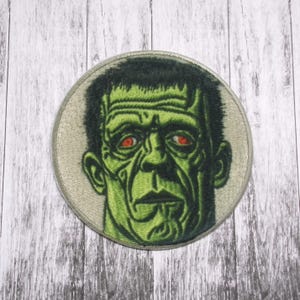 Frankenstein Patch Iron-on Applique for Jacket, Clothing, Backpack, Tote Bag, Vest, classic horror movie, monster mash, vintage horrorcore