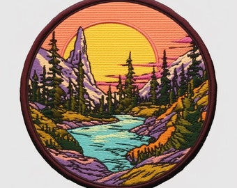 Skyline Trail Loop Patch Iron-on/Sew-on Applique for Vest Jacket Bag Clothing Backpack, Decorative Badge, National Parks, Travel Souvenir