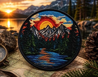 Outdoor Nature Patch/Iron-on Patch/Nature Scene Badge/Hiking & Camping/Wildlife/Sew-On Applique for Clothing, Vest/Jacket, Hat Backpack Gear
