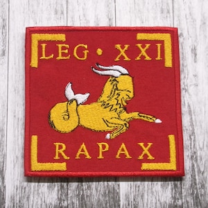 Legio XXI Roman Legion Patch – Embroidered Iron-On SPQR Military Badge, Roman Standard, Roman Empire Applique for Backpacks & Jackets