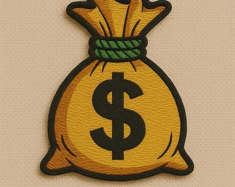 Toppa a forma di sacco di soldi da stirare/cucire per giacche/vestiti/zaini/borse tote/gilet/toppa con simbolo del dollaro/toppa per sacco di soldi/toppa Hustle