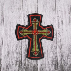 Templar Cross Patch Iron-on Applique for Jacket, Clothing, Backpack, Tote Bag, Vest, knight symbol, crusader, medieval faith, holy warrior