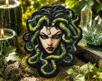 Snake Patch,Medusa Patch,Myth Of Olympus Patch,Sew On Patch,Iron On Patch,Patch For Backpack,For Jacket,For Hat,Punk Patch