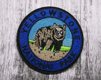 Yellowstone Park Patch/Iron-On Patch/Nature Badge/Hiking & Camping/Embroidered Sew-On Applique for Clothing Vest/Jacket Hats Backpack Gear