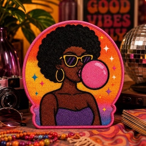 Black Girl Magic-patch opstrijk-/naaiapplicatie voor jassen/kleding/rugzakken/draagtassen/vest/Bubble Poppin' Queen-patch/Afro Pride-patch