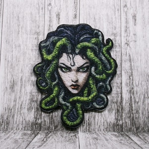 Iron-On Medusa Patch w/Snakes in Hair/Snake Patch/Applique for Clothing/Backpack/Argonaut/Greek Patch/Myth of Olympus/Horror Gift/Legends