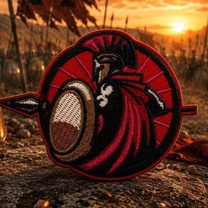 Spartan Warrior Patch/Iron-On Patch/Leonidas 300 Movie/Greek Hoplite/Embroidered Sew-on Applique for Clothing Vest/Jacket Hats Backpack Gear