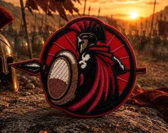 Spartan Warrior Patch/Iron-On Patch/Leonidas 300 Movie/Greek Hoplite/Embroidered Sew-on Applique for Clothing Vest/Jacket Hats Backpack Gear