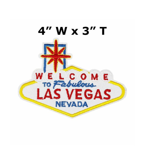 Las Vegas Nevada Sin City Sign NV - Embroidered Patch Iron-On/Sew-On Custom Applique, Gambling Casino Shows Concerts, Vest Jacket Clothing