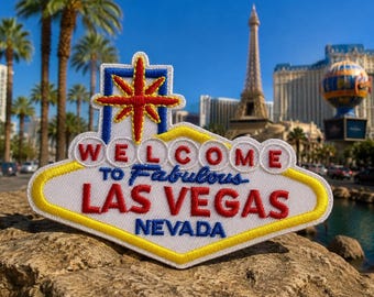 Las Vegas Nevada Sin City Sign NV - Patch bordado para costurar ou passar a ferro, aplique personalizado, ideal para jogos de cassino, shows e concertos, colete, jaqueta e outras peças de vestuário.
