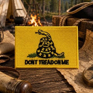 Don't Tread On Me Patch/Iron-On Patch/Snake Flag Emblem/Freedom/Embroidered Sew-on Applique for Clothing Vest/Jacket Hat Backpack Gear