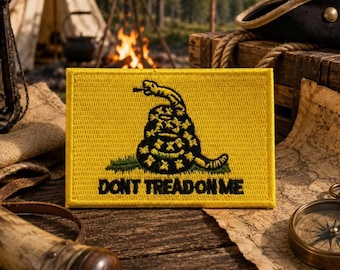Don't Tread On Me Patch/Iron-On Patch/Snake Flag Emblem/Freedom/Embroidered Sew-on Applique for Clothing Vest/Jacket Hat Backpack Gear