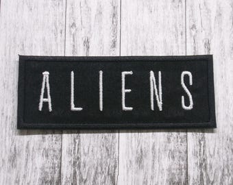 Aliens Patch/Iron-On Patch/Sci-fi Movie/X-Files fan/UFO Believer/Embroidered Sew-on Applique for Clothing Vest/Jacket Hats Backpack