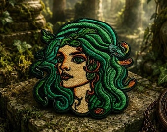 Medusa w/Snakes in Hair Patch/Iron-On Patch/Snake Patch//Argonaut/Greek Legends & Myths/Olympus/Horror Gift/Applique for Clothing Backpack