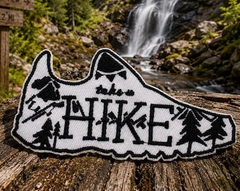 Take a Hike Patch/Iron-on Patch/Nature Badge/Camping & Hiking/Mountain Adventure/Embroidered Sew-on Applique for Clothing Jacket Backpack