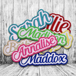 Custom Embroidered Name Patch – Personalized Text Patches | Team Patches Iron-On, Sew-On, Hook & Loop | For Jackets, Hats, Uniforms, Bags