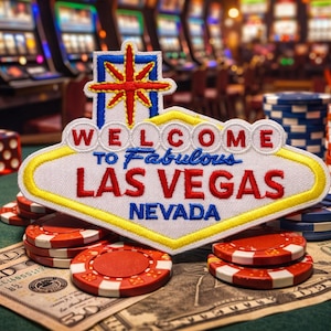 Las Vegas Patch - Nevada, Sin City Sign NV Badge 3-3/8" (Iron on)