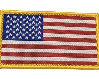 American Flag Patch Small USA #1 Embroidered Iron-On Patch – American Flag Patriotic Emblem, Multi-Colored Iron On Flag Patches - Foto 2