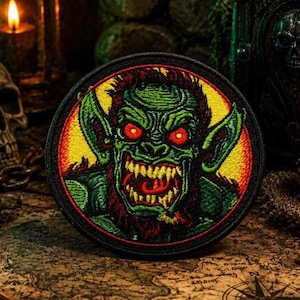 Demon Patch/Iron-on Patch/Horror Monster Patches/Gothic Halloween Costume Decor/Sew-On Applique for Clothing Vest/Jacket Hat Backpack