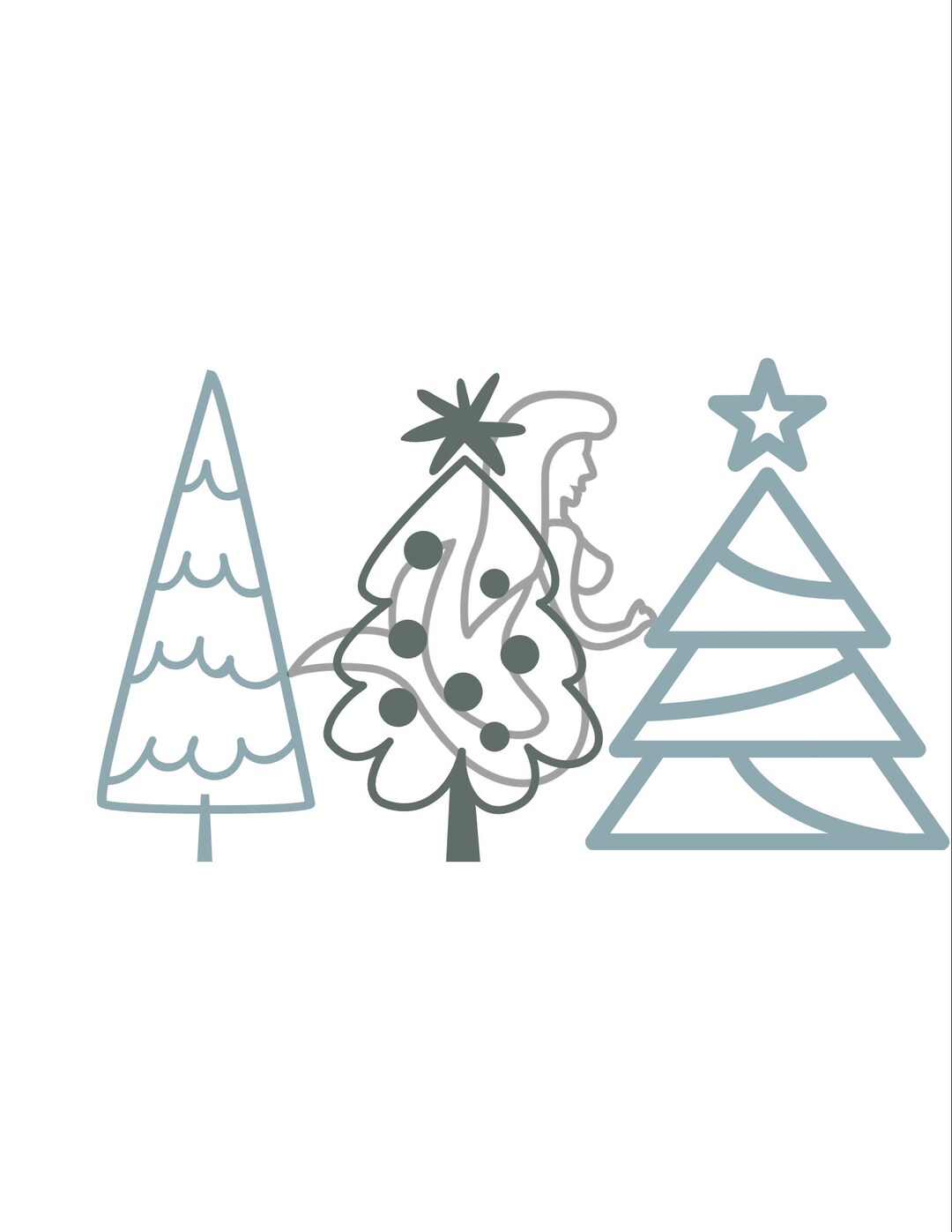 Christmas Trees Design Digital SVG PNG Etsy