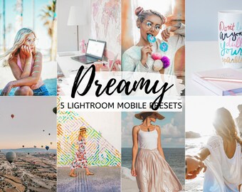 5 Dreamy Mobile Lightroom Presets, Bright, Airy, Crisp, Moody Instagram Filters, Instagram Theme, Lightroom Mobile Preset Lifestyle Blogger