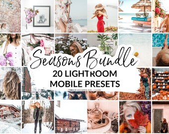 20 Seasons Bundle Mobile Lightroom Presets, Bright, Airy, Crisp, Moody Instagram Filters, Instagram Theme, Lightroom Mobile Preset Blogger