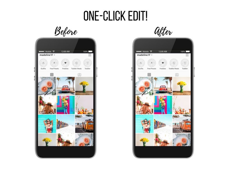 5 Vibrant Mobile Lightroom Presets, Bright, Airy, Crisp, Moody Instagram Filters, Instagram Theme, Lightroom Mobile Preset Lifestyle Blogger image 2