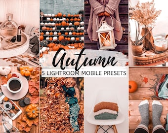 5 Autumn Mobile Lightroom Presets, Bright, Airy, Crisp, Moody Instagram Filters, Instagram Theme, Lightroom Mobile Preset Lifestyle Blogger