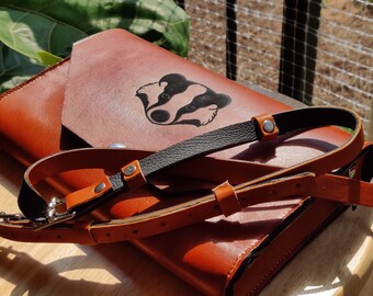 Hand Crafted and Stitched satchel leather bag with custom engraving