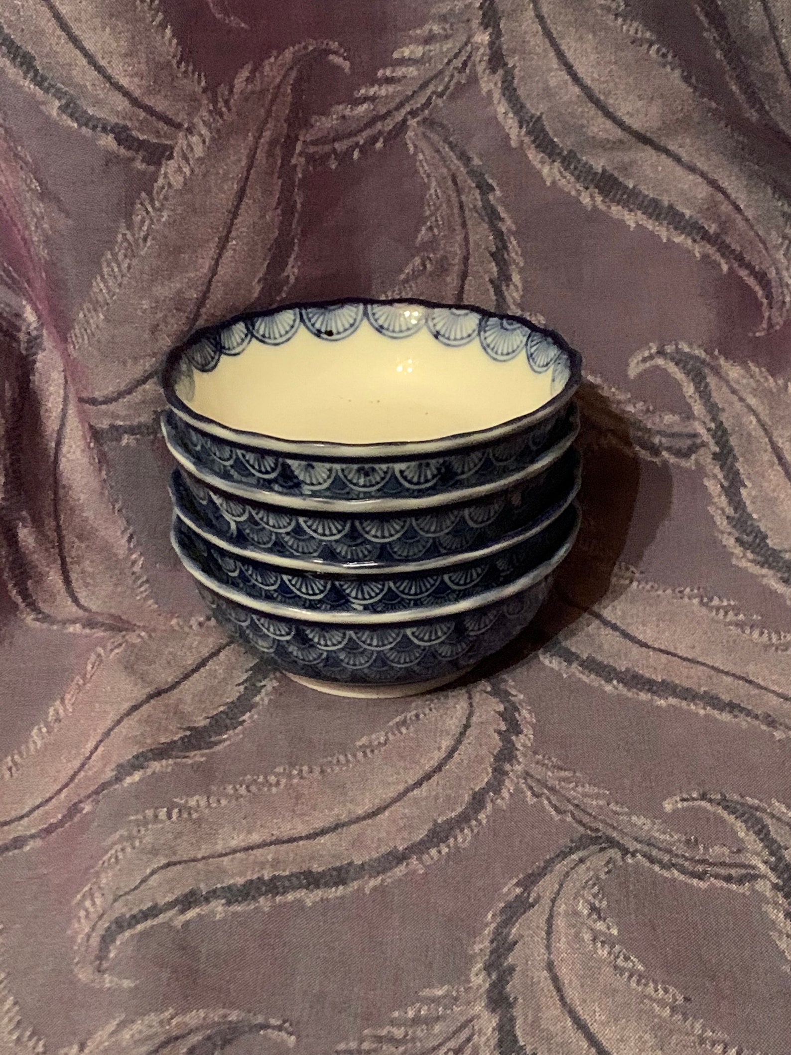 Four Porcelain Soy Sauce Bowls Etsy