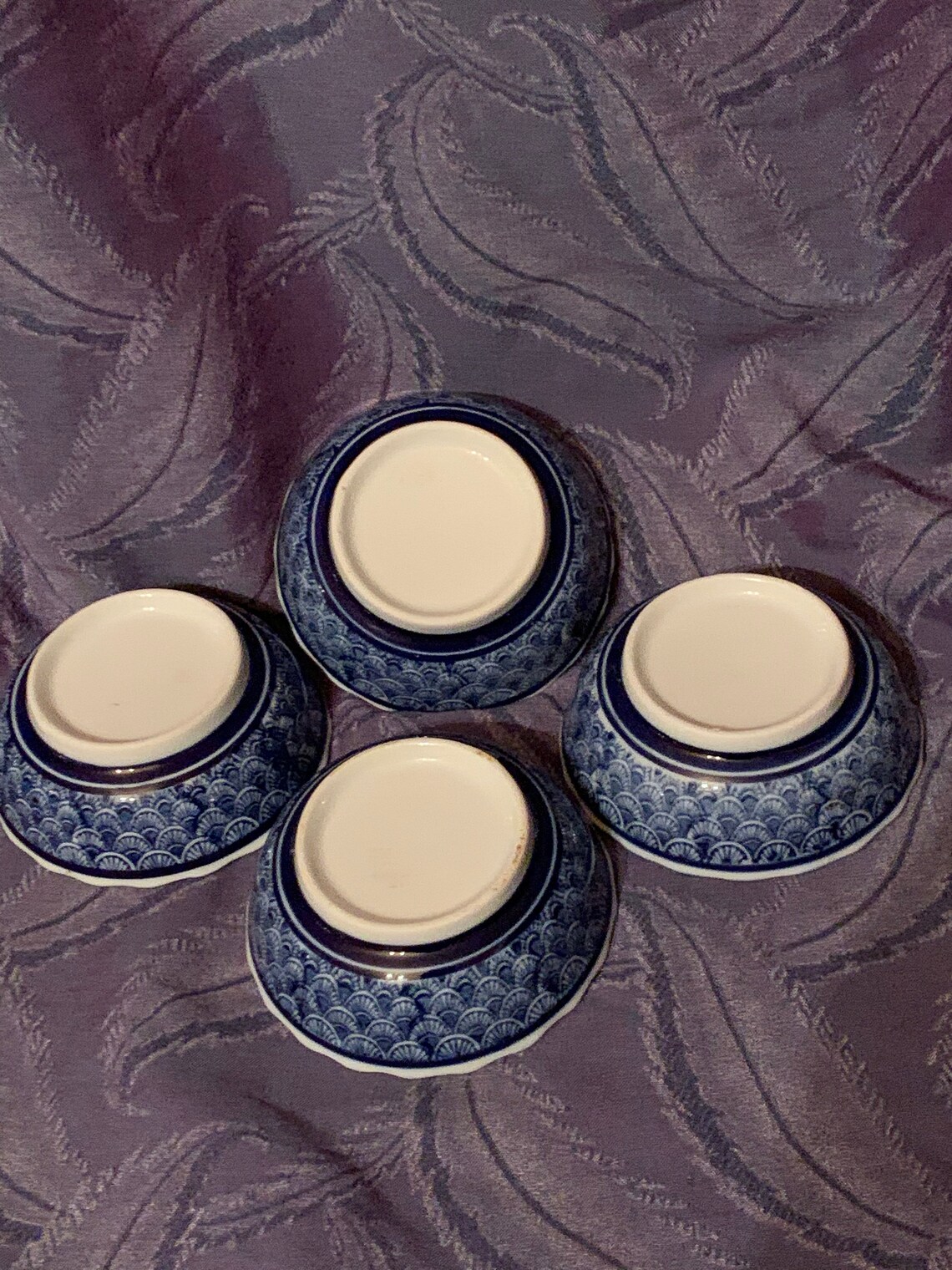 Four Porcelain Soy Sauce Bowls Etsy