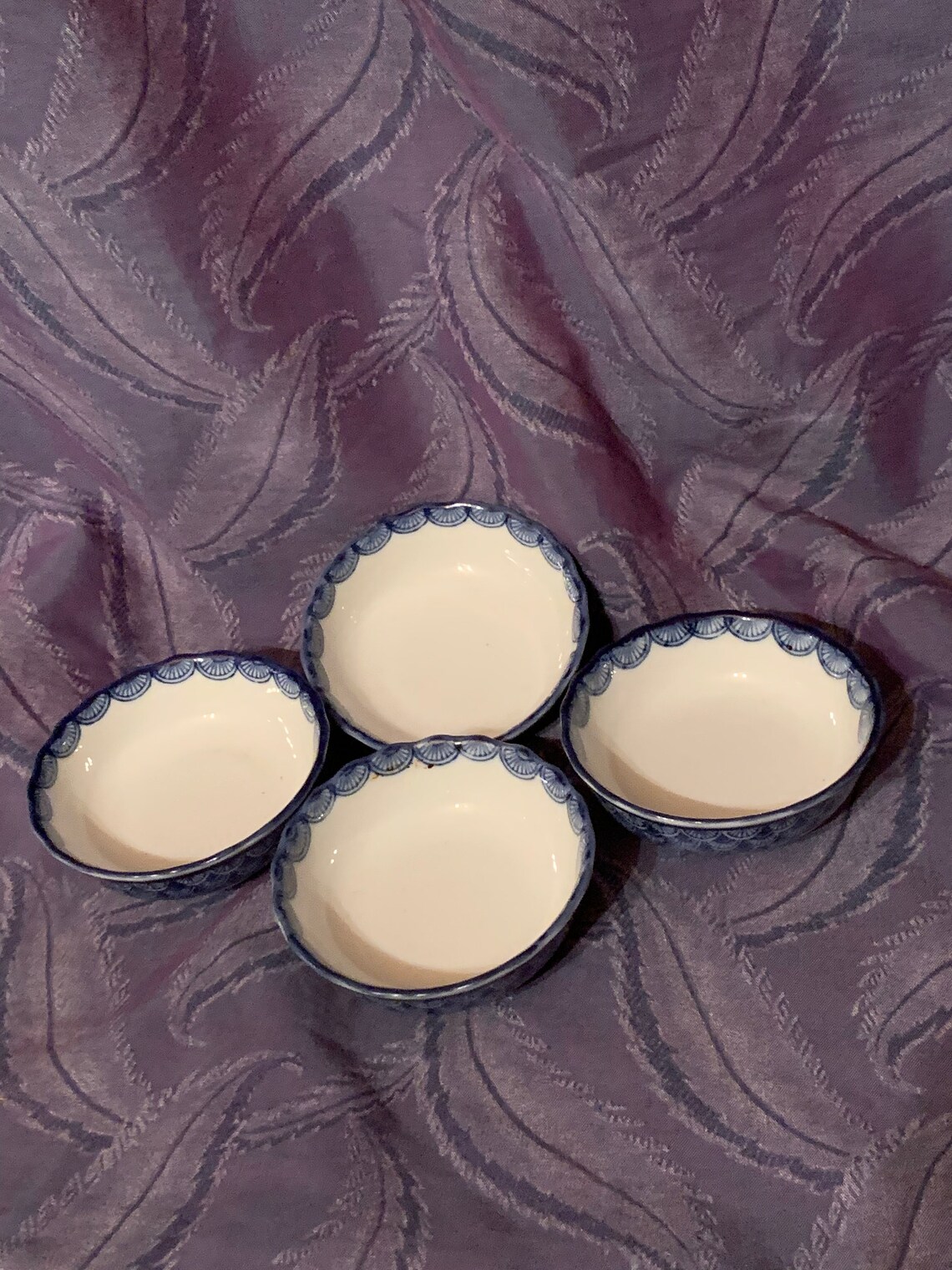 Four Porcelain Soy Sauce Bowls Etsy