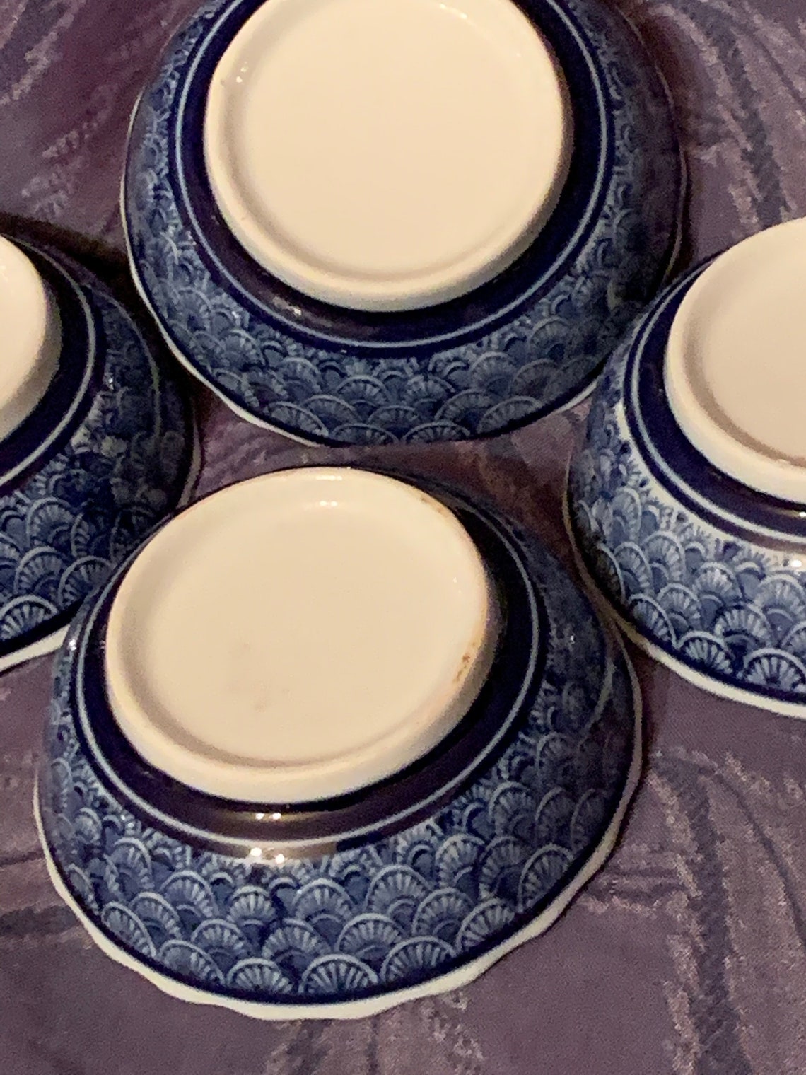 Four Porcelain Soy Sauce Bowls Etsy