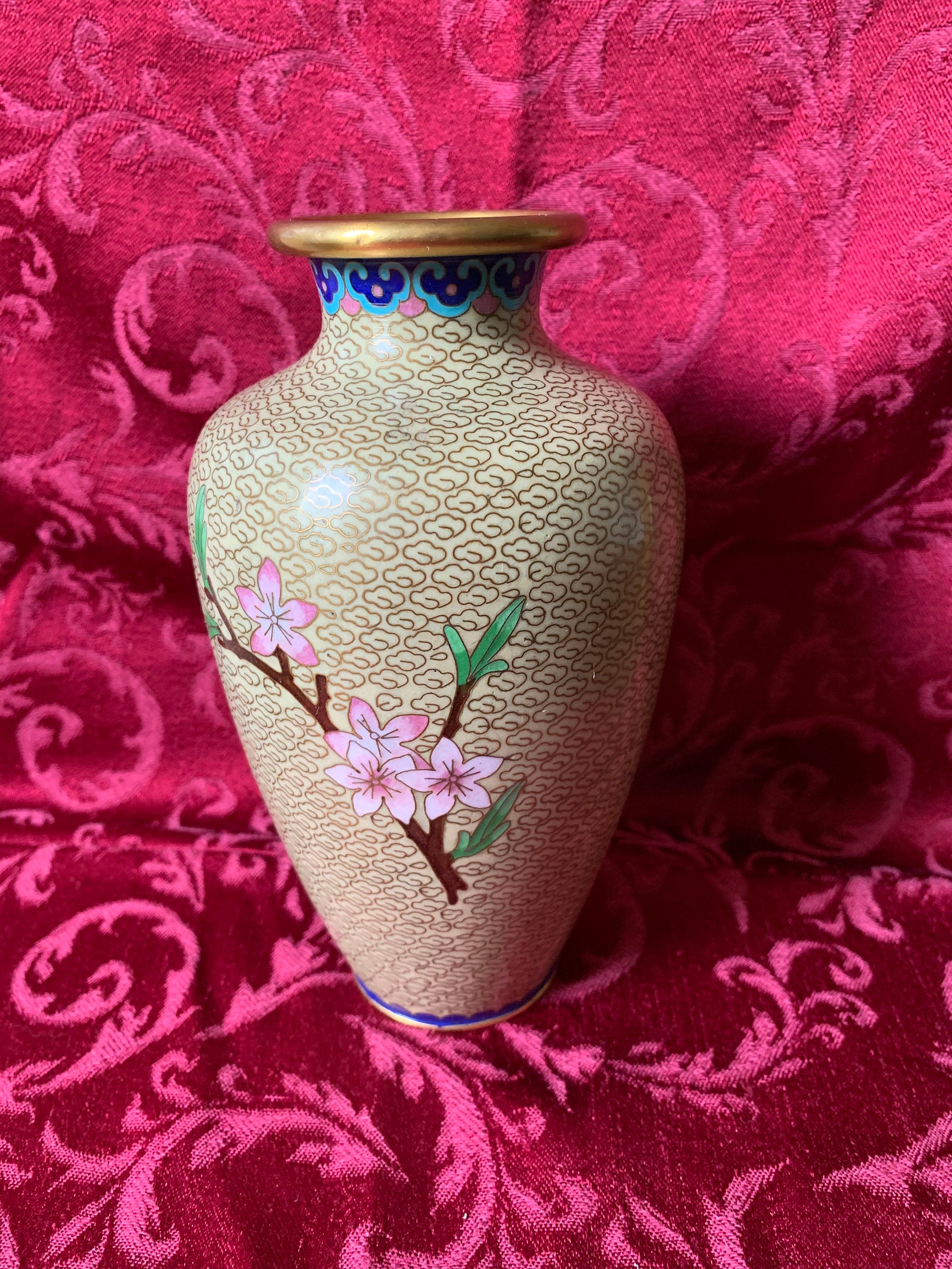 Sweet Little Cloisonne' Gold Vase Etsy