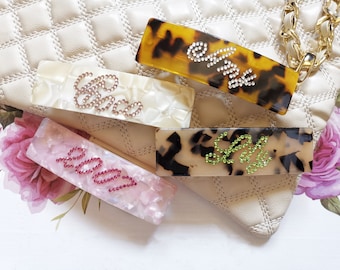 Personalized Hair Claw, Hair Clips, Hair Barrettes, diamont Hair Claw, Hair accessories, Custom name Hair clips, Hair pin, Best gift
