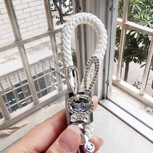 Chaveiro de diamante personalizado, chaveiro de animal fofo personalizado, pingente de chave de carro para casa, chaveiro de strass de coelho, cordão fofo, melhores presentes