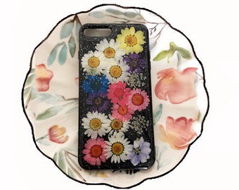 Dried flower,real flower phone case,clear pressed flower phone case,natural wild flower case cover,handmade iphone case,personalized gifts