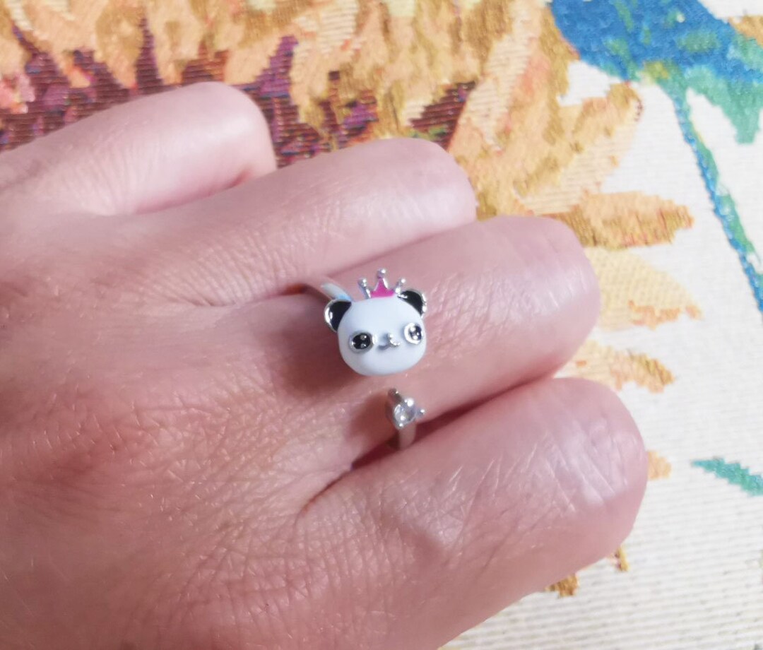 Panda Ring, Personalized Ring, Animal Ring, Stainless Steel Ring ...