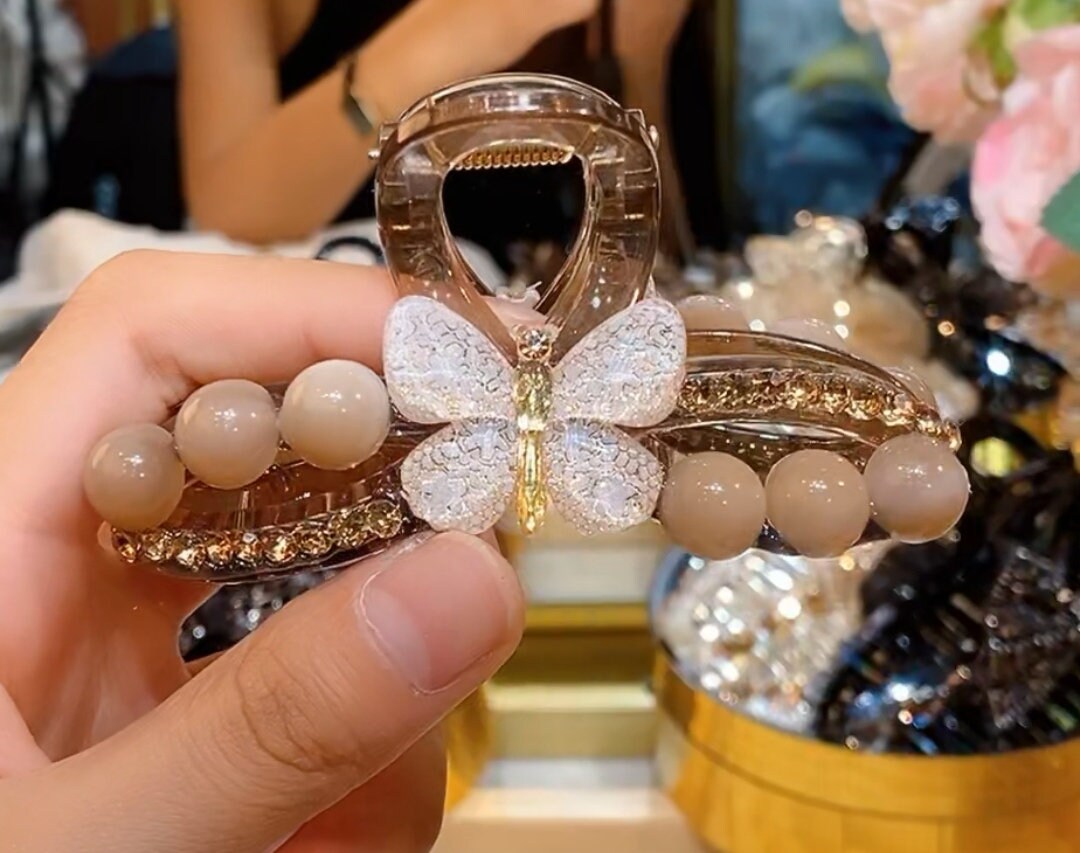 Butterfly Hair Claw, Hair Clips, Hair Barrettes, Diamond 
