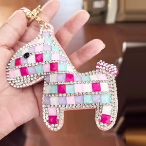 Personalized keychain, rhinestone pony keychain, diamond toy horse keychain, Home car key charm, Bag keychain, cute keychain, best gifts