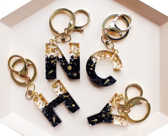Initial Letter Crystal Keychain - Natural Stone Healing Keychain, Letter D, Stainless Steel - View #7