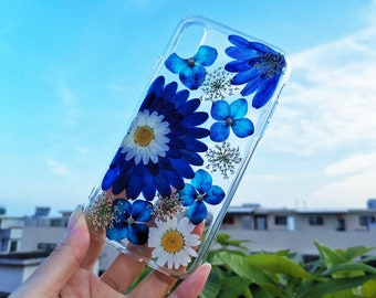 Pressed dried flower, real flower phone case,clear pressed flower phone case , natural wild flower case cover for handmade iphone case,gifts