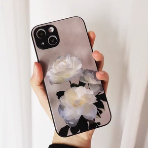 For iPhone 14 Pro Max 13 12 XS XR Luxury Camellia Shockproof Trunk Square  Case