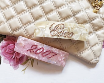 Personalized Hair Claw, Hair Clips, Hair Barrettes, diamont Hair Claw, Hair accessories, Custom name Hair clips, Hair pin, Gift For Mom