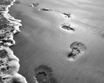 Footprints Sand Sea Etsy