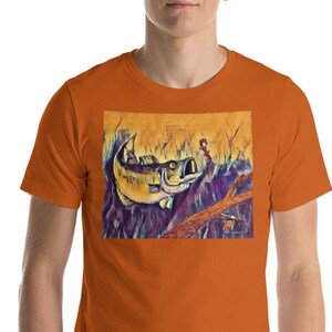 Largemouth Bass - Bubblegum Bass Painting Short-Sleeve Unisex T-Shirt by SkippyBee