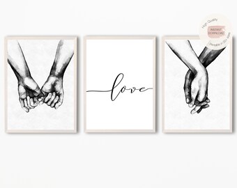 pic Black Couple Holding Hands Drawing couple holding hands etsy
